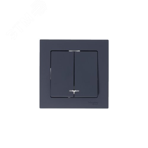 Выключатель AtlasDesign ATN000753 2кл с подсв., грифель, механизм