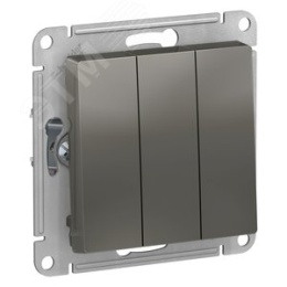 Выключатель AtlasDesign ATN000931 3кл, сталь, механизм