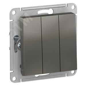 Выключатель AtlasDesign ATN000931 3кл, сталь, механизм