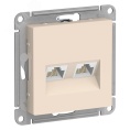 Розетка AtlasDesign ATN000285 2*RG45, бежевый, механизм