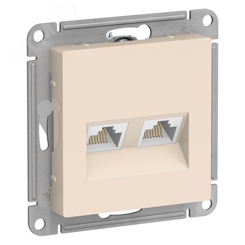 Розетка AtlasDesign ATN000285 2*RG45, бежевый, механизм