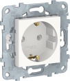 Розетка UNICA NU505618 СУ 1ая c\з белая