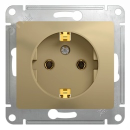 Розетка GLOSSA GSL000443 с заз. в рамку титан