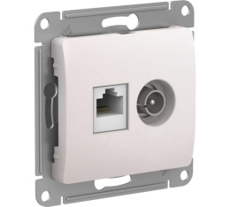 Розетка GLOSSA GSL000689 RJ45*2TV компьют.+двой.ТВ в рамку перламутр