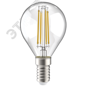 Лампа IEK LED7 7W E14 3000K шар филамент прозрачный