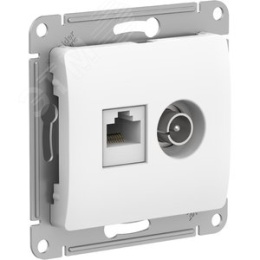 Розетка GLOSSA GSL000189 RJ45*TV компьют.+ТВ в рамку белая