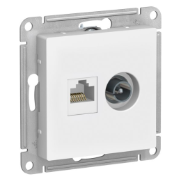 Розетка GLOSSA GSL000189 RJ45*TV компьют.+ТВ в рамку белая